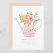 April Blume Watering Can Baby Dusche Einladung (Vorne/Hinten)