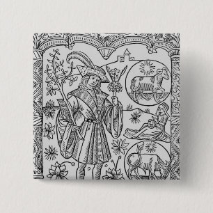 April, Blumen, Widder Button
