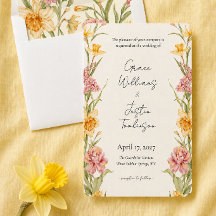 April-Blüten-Garten-Narzissen-Hochzeitseinladung