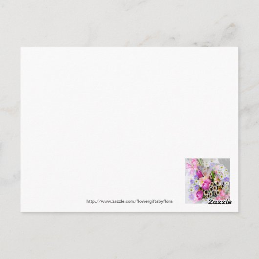 April Bouquet Postkarte (Rückseite)