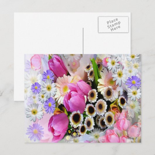 April Bouquet Postkarte (Vorne/Hinten)