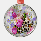 April Bouquet Silbernes Ornament (Vorne)
