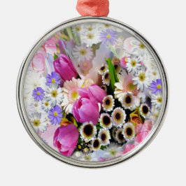 April Bouquet Silbernes Ornament