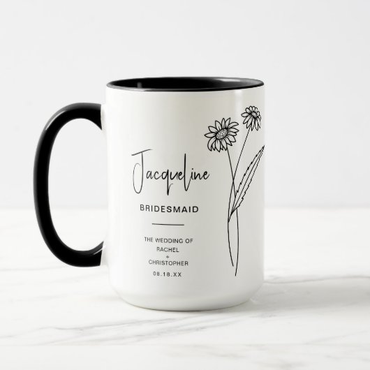 April Bridesmaid | Daisy Birth Blume Tasse (Links)