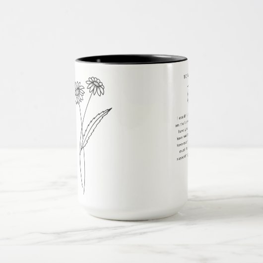 April Bridesmaid | Daisy Birth Blume Tasse (Zentrum)