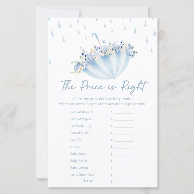 April Bring May Flowers Shower Price is Right Game (Vorderseite)