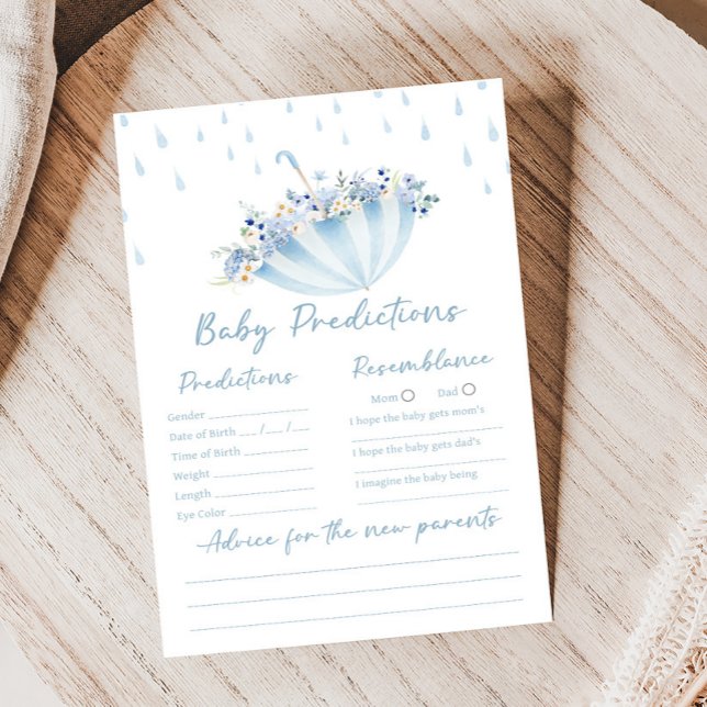 April bringt Maiblumen Schauer Vorhersagen Spiel (April Shower Bring May Flowers Baby Shower Game)