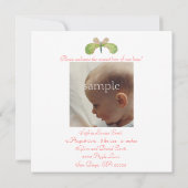 April Butterfly Geburtserklärung Ankündigung (Rückseite)