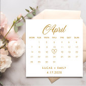 April Calendar Gold Wedding Serviette