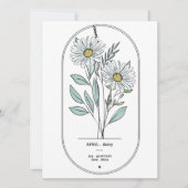 April Daisy Birth Blume Print (Vorderseite)