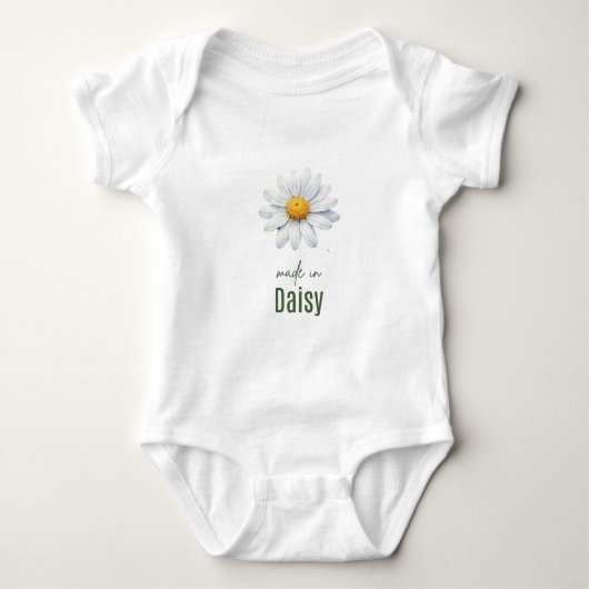 April Daisy Birth Flower Bodysuit Watercolor Baby Strampler (Vorderseite)