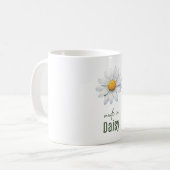 April Daisy Birth Flower Coffee Cup Watercolor Kaffeetasse (Vorderseite Links)