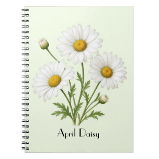 April Daisy Flowers Notizblock