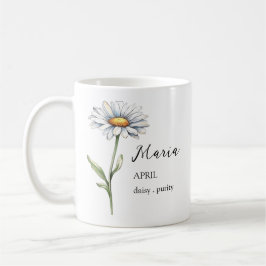 APRIL DAISY GEBURT BLUME MONTH NAME GIFT KAFFEETASSE