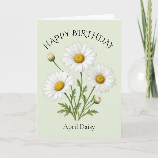 April Daisy Geburtstag Karte (Vorderseite)