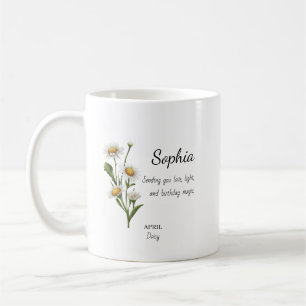 April Daisy Personalisierter Geburtstag Kaffeetasse