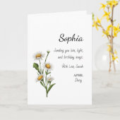 April Daisy Personalisierter Geburtstag Karte (Gelbe Blume)