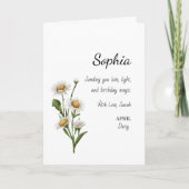 April Daisy Personalized Birthday Karte (Vorderseite)