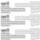 April Definition Geburtstag Aufkleber (Vorderseite)