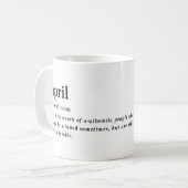 April Definition Geburtstag Kaffeetasse (Vorderseite Links)