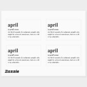 April Definition Geburtstag Rechteckiger Aufkleber (Blatt)