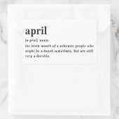April Definition Geburtstag Rechteckiger Aufkleber (Tasche)
