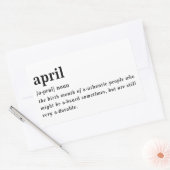 April Definition Geburtstag Rechteckiger Aufkleber (Umschlag)
