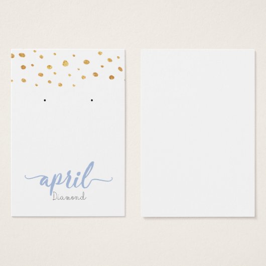 April Diamond Birthstone Earring Display Card (Vorne & Hinten)