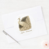 April - Diamond Peacock Runder Aufkleber (Umschlag)