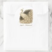 April - Diamond Peacock Runder Aufkleber (Tasche)
