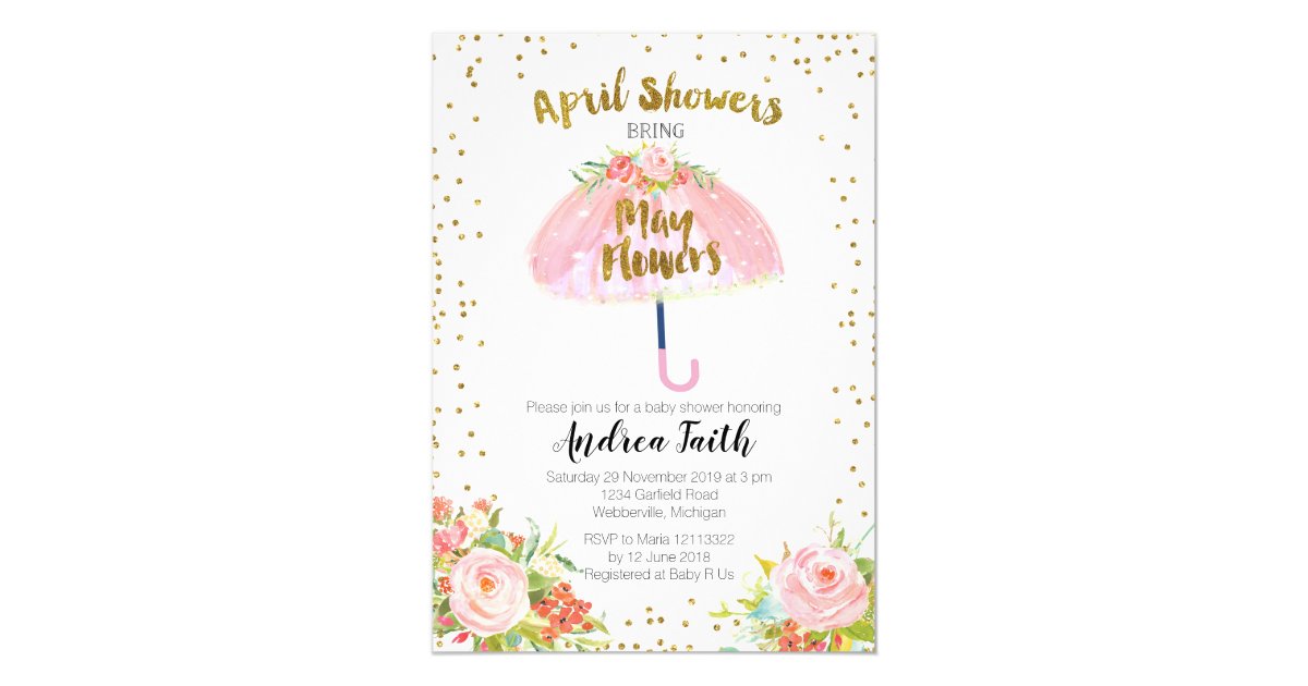 April Dusche Bring Kann Blumen Einladung Einladung Zazzle De