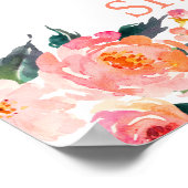 April Dusche Regenschirm Flora Willkommensschild Poster (Ecke)