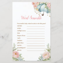 April Dusche Umbrella Word Scramble Games