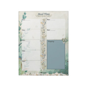 April Duschen 7 Tage Blank Mahl Planner Notizblock