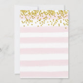 April Duschen Baby Dusche Einladung Gold Pink (Rückseite)