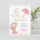 April Duschen bringen Mai Blume Aquarell Einladung (Stehend Vorderseite)