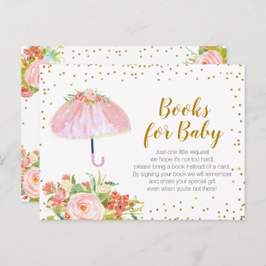 April Duschen bringen Mai Blume Bücher für das Bab Einladungspostkarte (Vorne/Hinten)