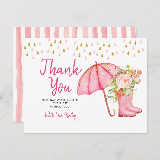 April Duschen bringen Mai Blume Dank Karte (Vorne/Hinten)