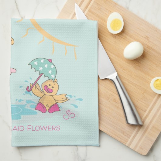 April-Duschen holen Geschirrtuch (Viertel Falte)