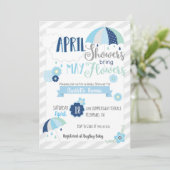 April Duschen Kinderdusche Einladung (Stehend Vorderseite)