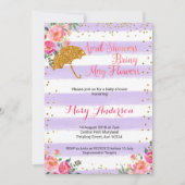 April Duschen Kinderdusche Einladung Lilac Lila (Vorderseite)