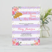 April Duschen Kinderdusche Einladung Lilac Lila (Stehend Vorderseite)