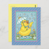 APRIL-DUSCHEN KÖNNEN BLUME, FRÜHSTÜCKSKARTE POSTKARTE (Vorne/Hinten)