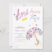 April Duschen Mai Blume Einladungen (Vorderseite)