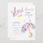 April Duschen Mai Blume Einladungen (Vorne/Hinten)