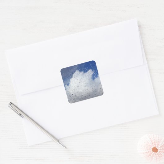 April Duschen Quadratischer Aufkleber (Umschlag)