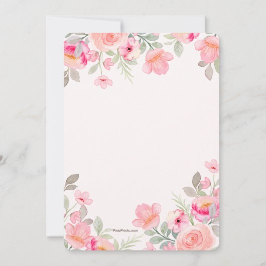 April Duschen Regenschirm Dusche Einladung (Rückseite)