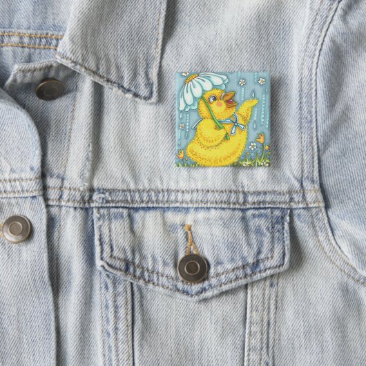 APRIL DUSCHEN SPRING CHICK, EASTER BUTTON Square (Beispiel)