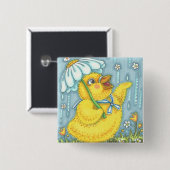 APRIL DUSCHEN SPRING CHICK, EASTER BUTTON Square (Vorne & Hinten)