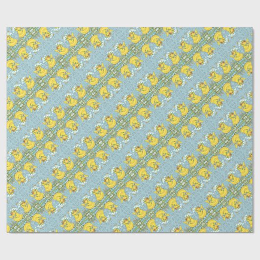 APRIL-DUSCHEN, SPRING-CHICK-WRAPPING-PAPIER-Spiege Geschenkpapier (Flach)